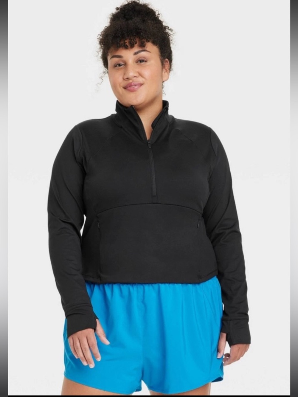 NEW all in motion Black Half-Zip Pullover Sweater